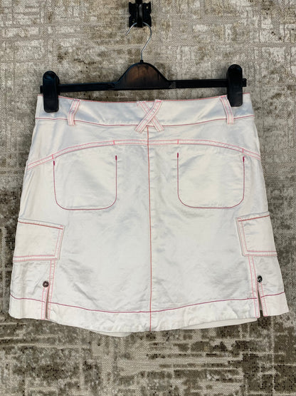 Womens Y2K White with Pink Flower Design Sport