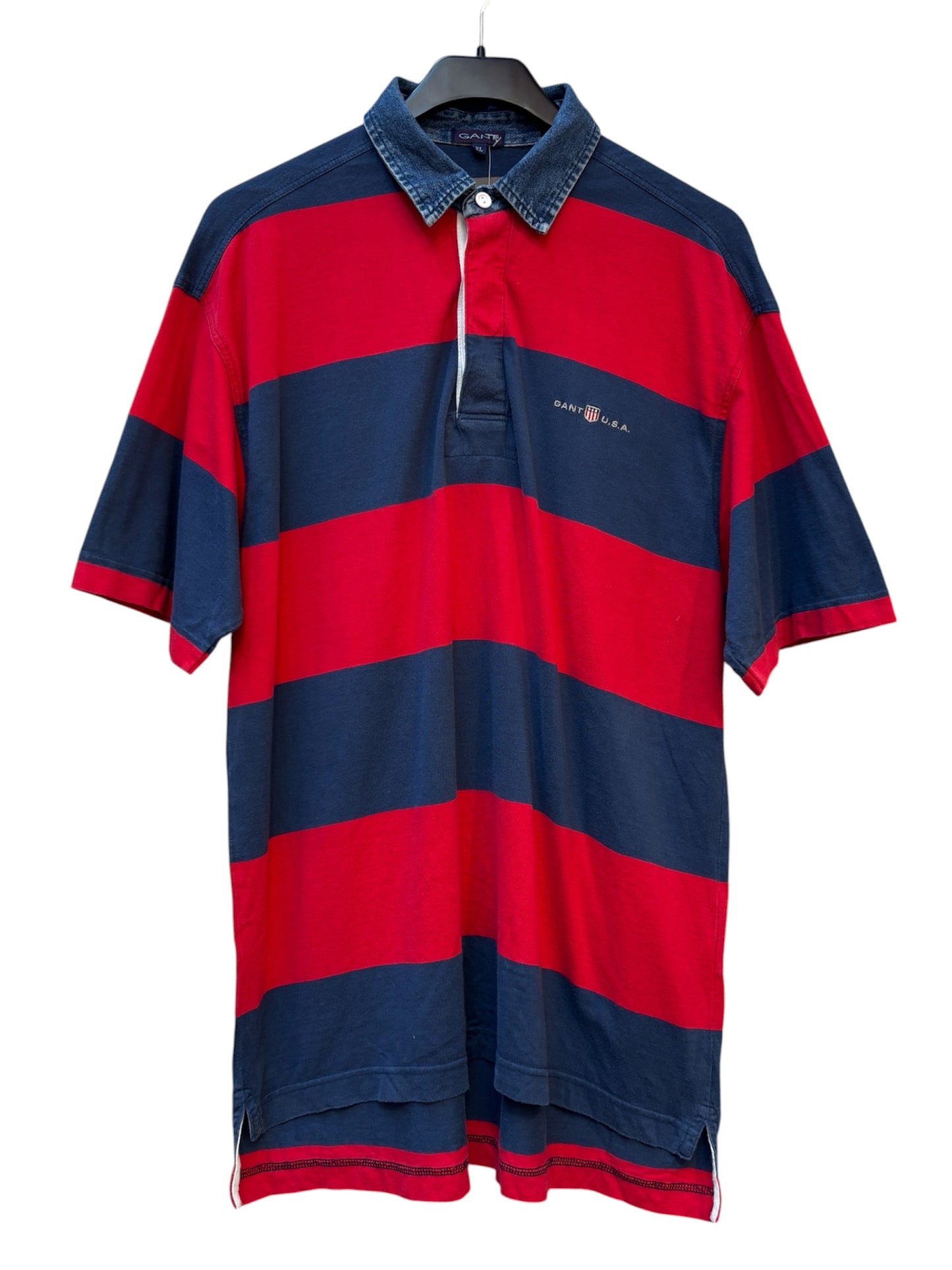 Gant U.S.A. Striped Denim Collar Rugby Polo