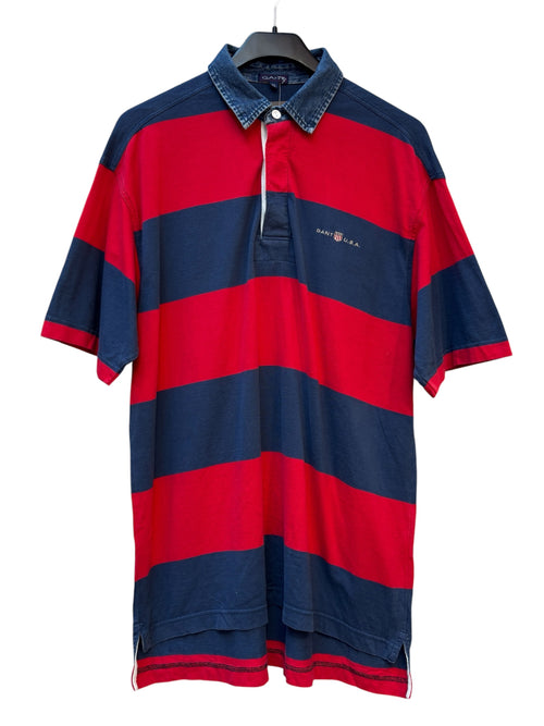 Gant U.S.A. Striped Denim Collar Rugby Polo