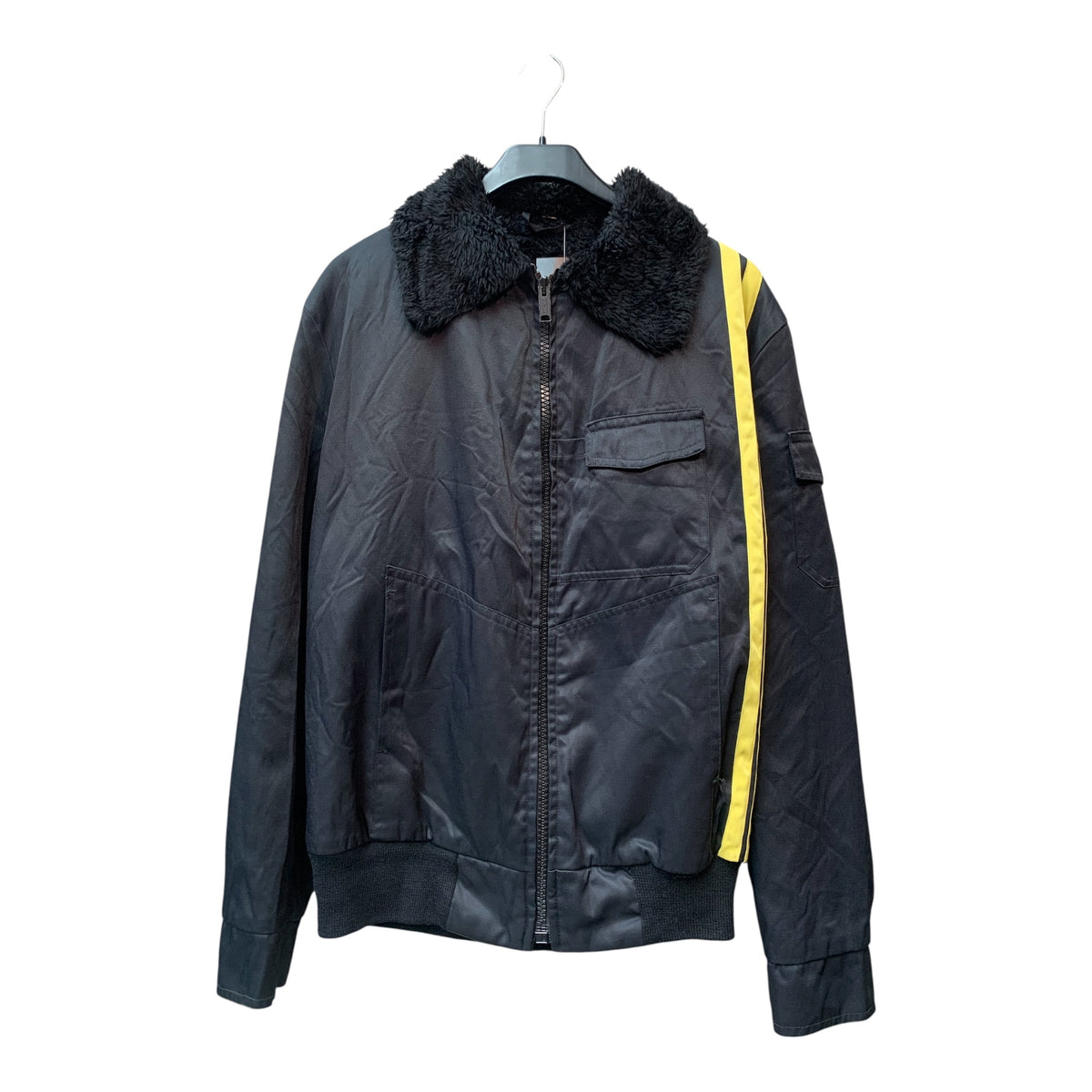 Vintage Bomber Jacket with Faux Fur Collar