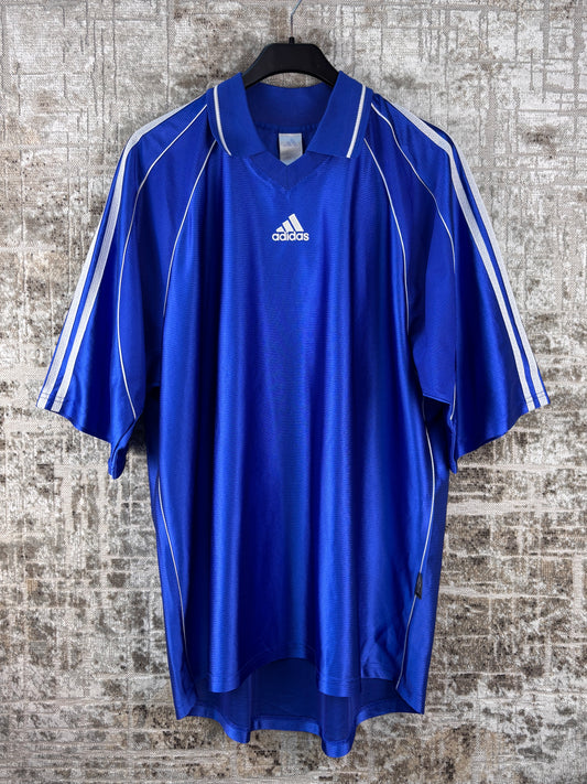Mens Vintage Adidas Climalite Blue Polo Shirt