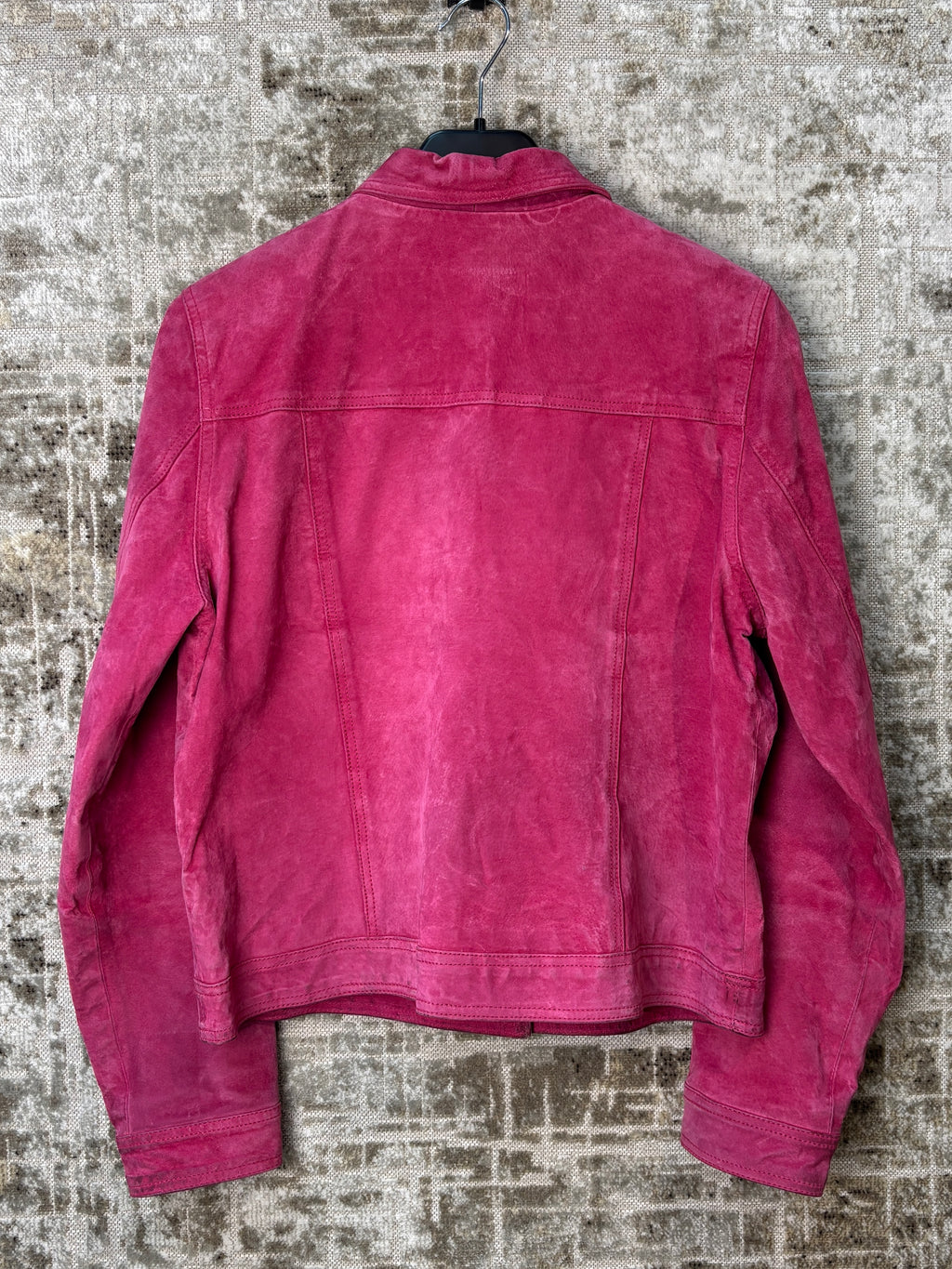 Bigarreau Hot Pink Suede Trucker Jacket