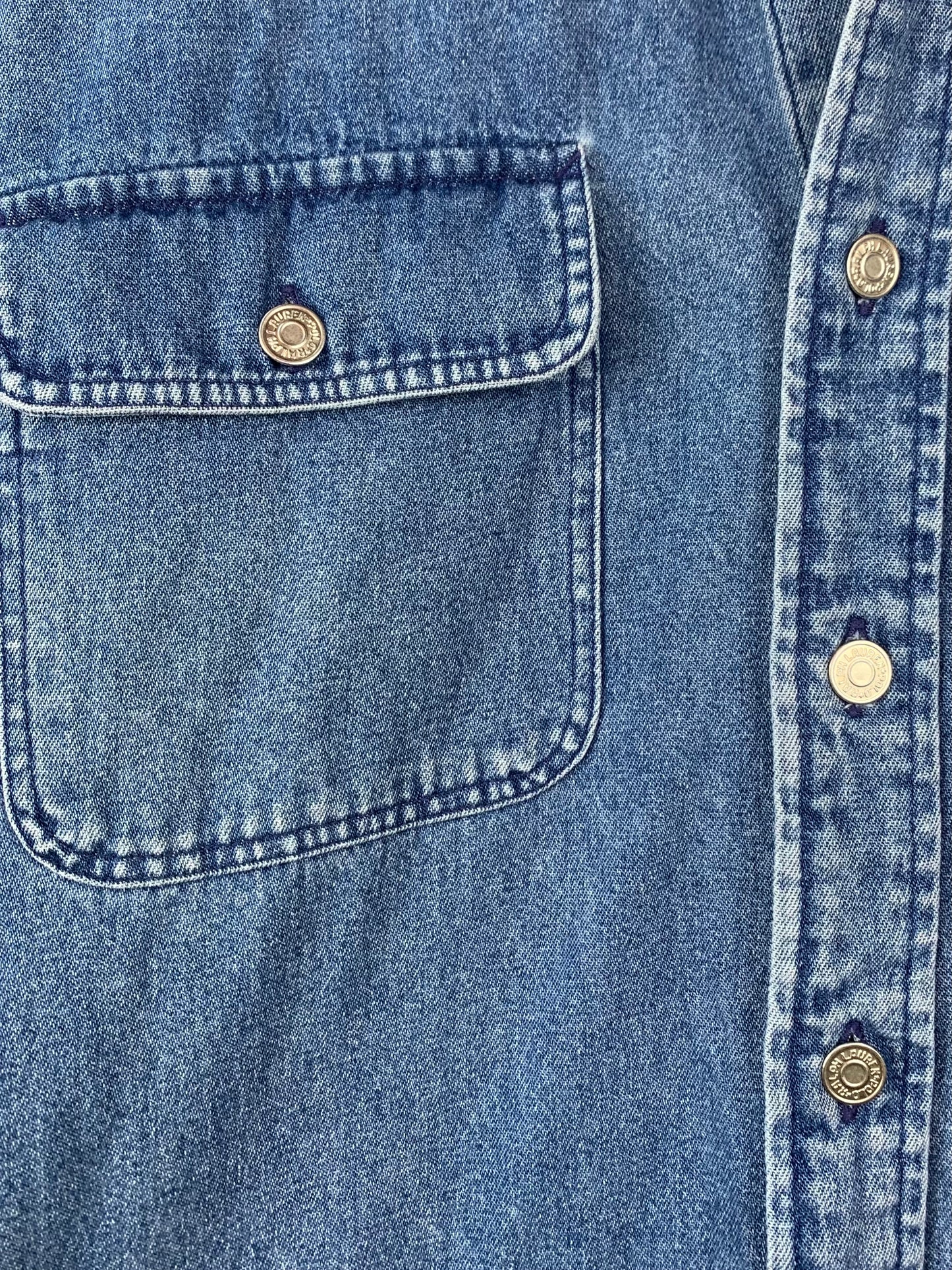 Mens Polo Ralph Lauren Blue Denim Jean Button Up Shirt