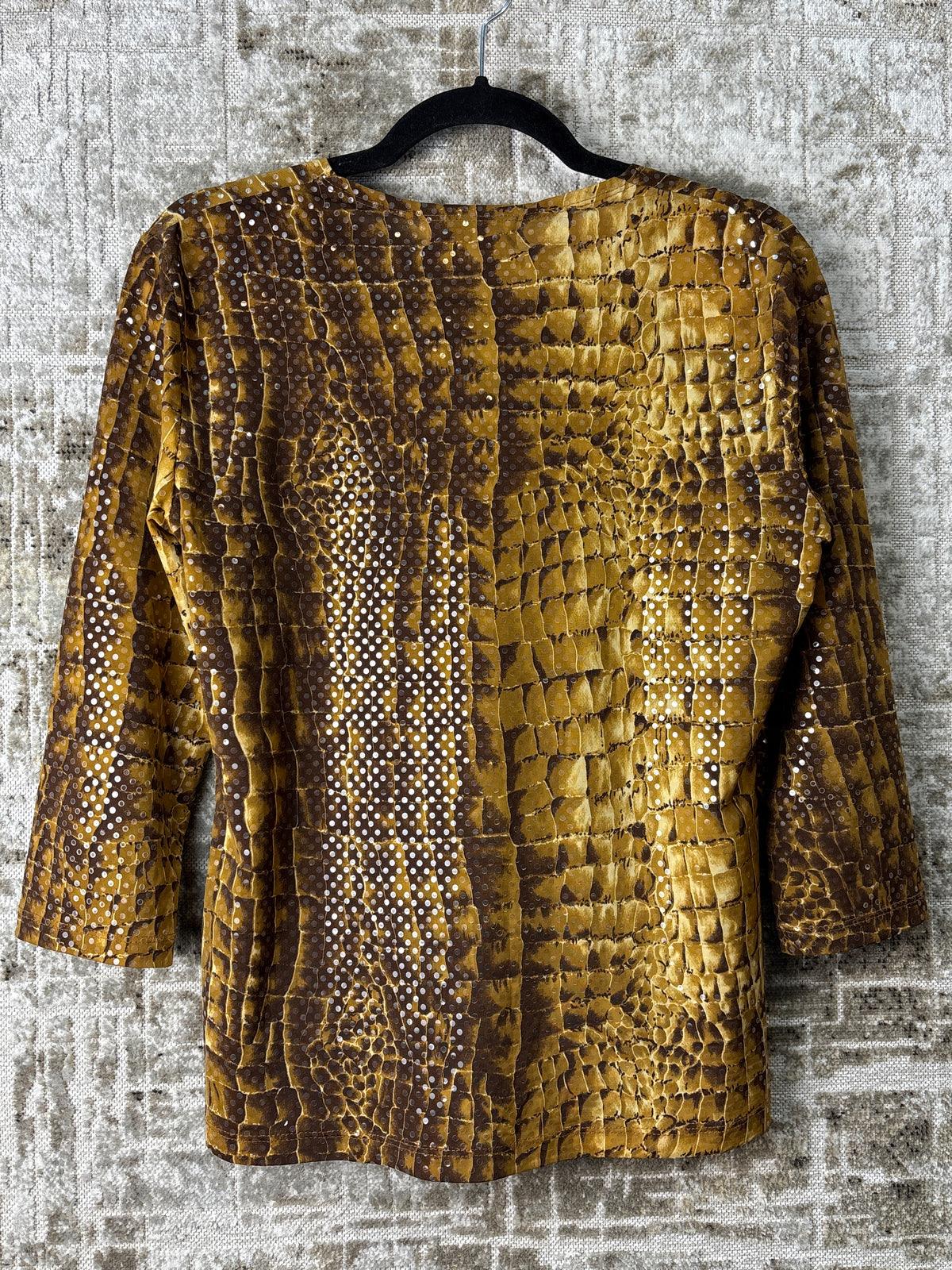 Dicaprio Y2K Sequin Croc Print Top