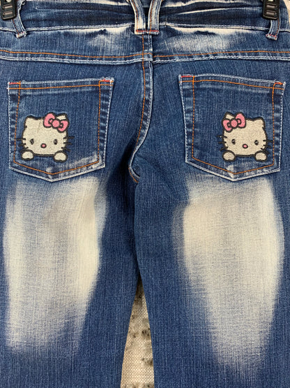 Women's Y2K Hello Kitty Embroidered Bootcut Jeans