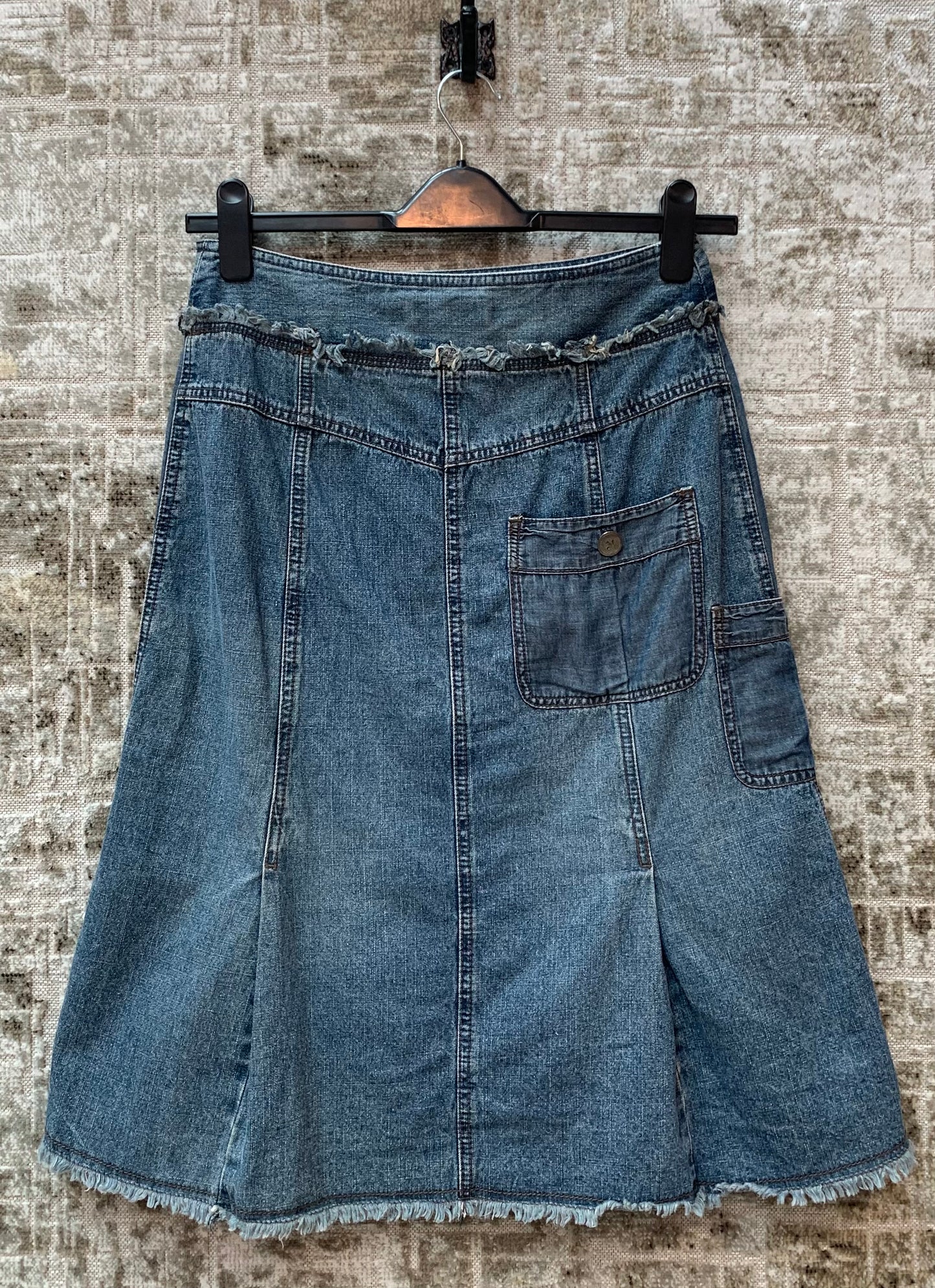 Sandwich Deconstructed Denim Midi Skirt