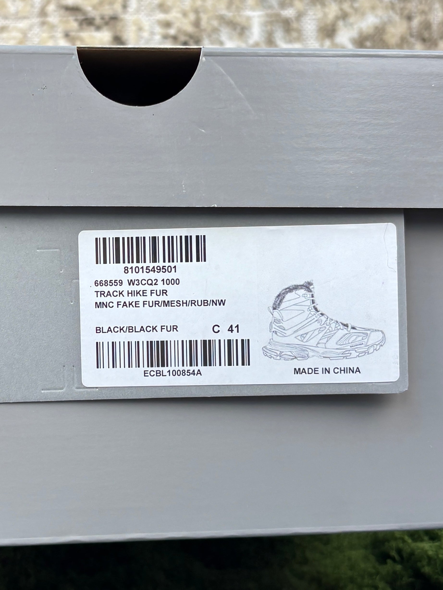Balenciaga Track Hike Black Fur Boots