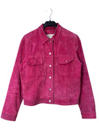 Bigarreau Hot Pink Suede Trucker Jacket