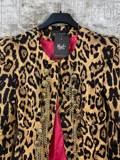 Womens Balmain Paris Leopard Print Blazer