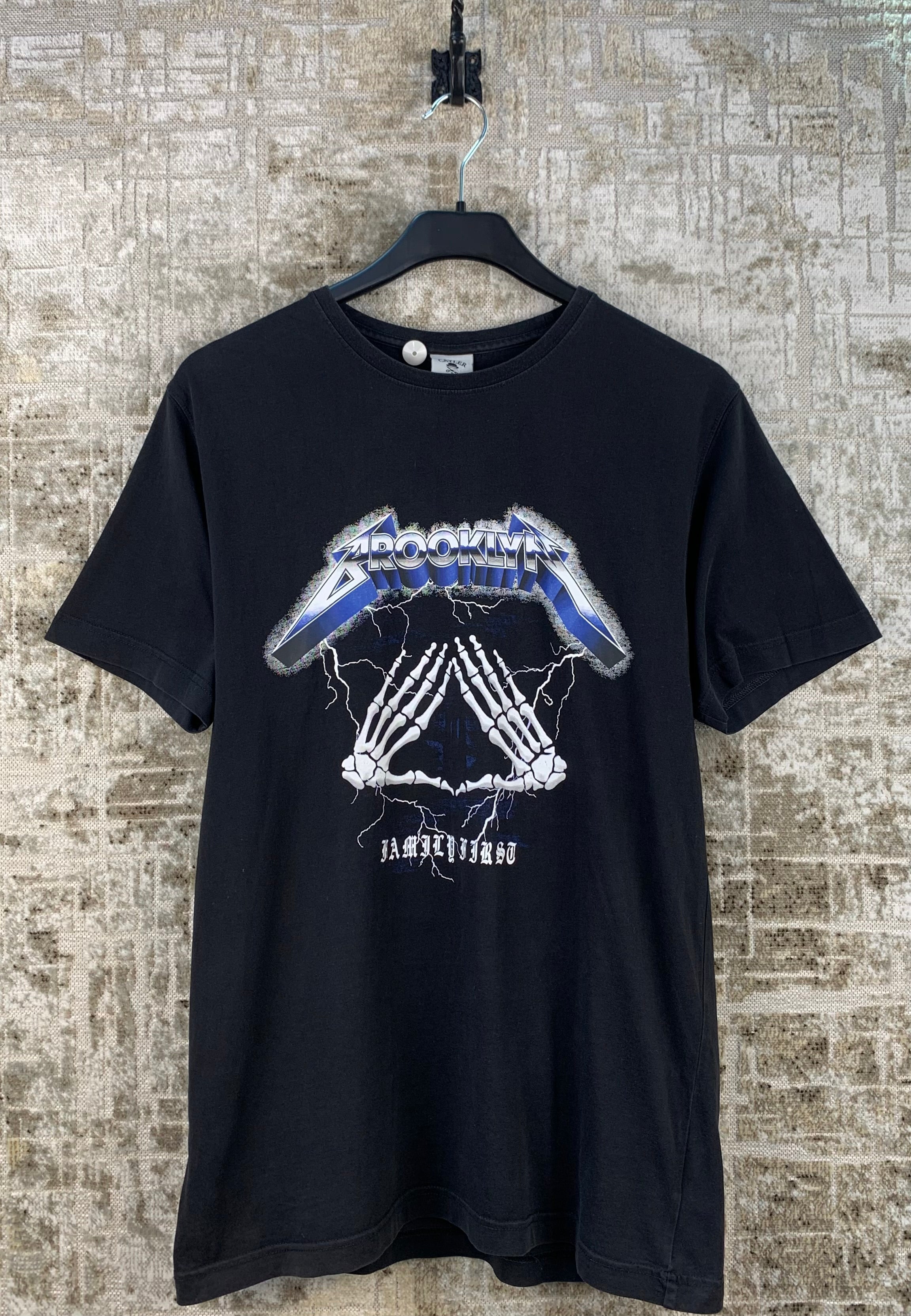 Brooklyn Ride The Lightning Style Black Graphic T Shirt