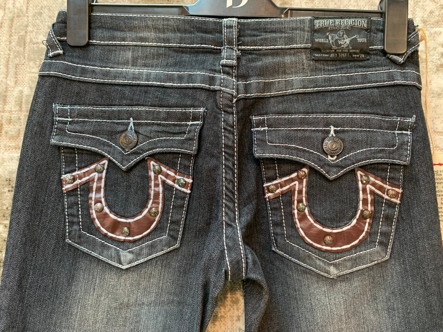 True Religion Rhinestone Straight Leg Jeans