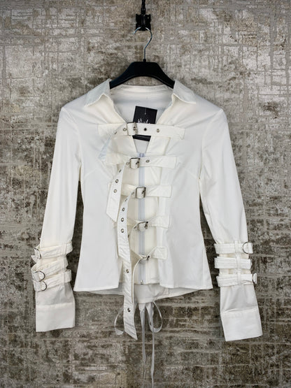 Womens Y2K White Napoleon Corset Jacket