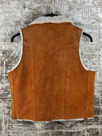 Vintage Unisex Suede Vest Sherpa Lined