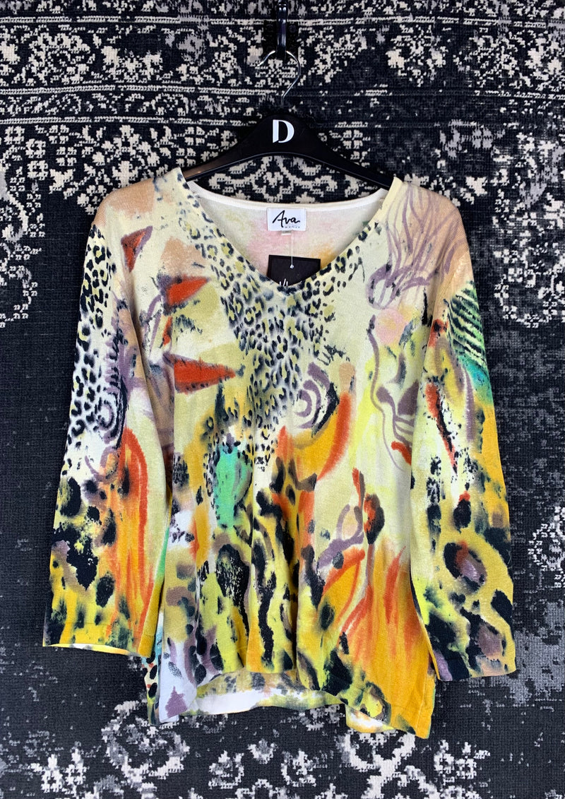 Womens Y2K Ava Leopard Print Long Sleeve Top