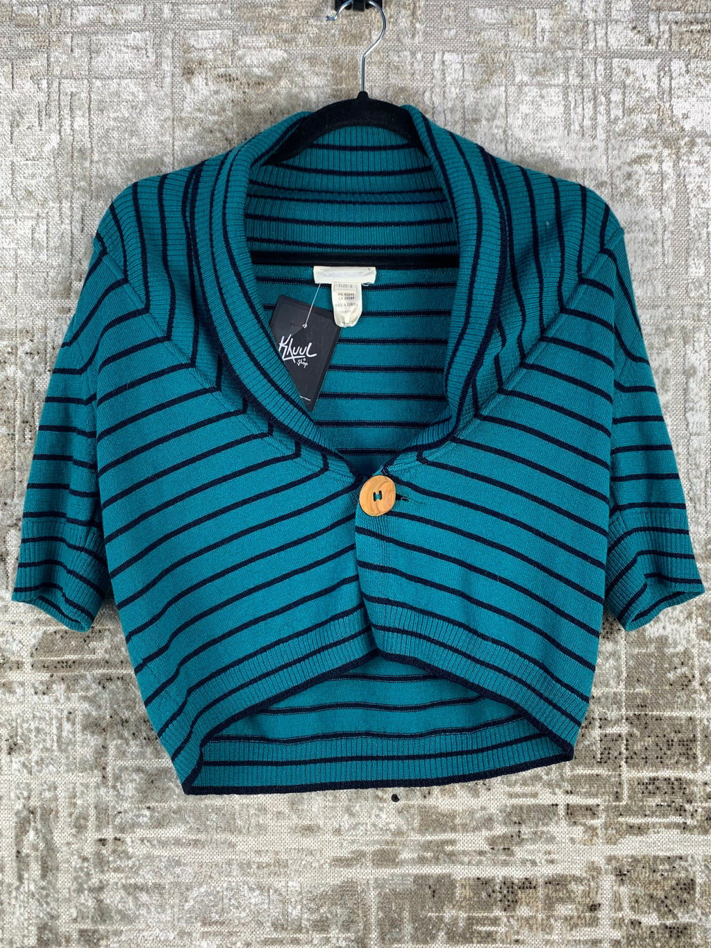 Womens Vintage Diesel Striped Quarter Sleeve Cardigan