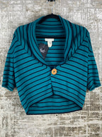 Womens Vintage Diesel Striped Quarter Sleeve Cardigan