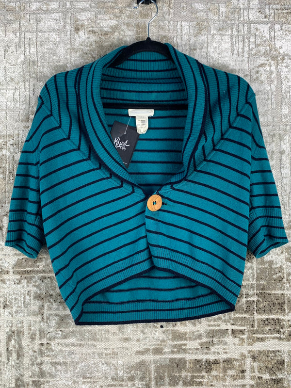 Womens Vintage Diesel Striped Quarter Sleeve Cardigan