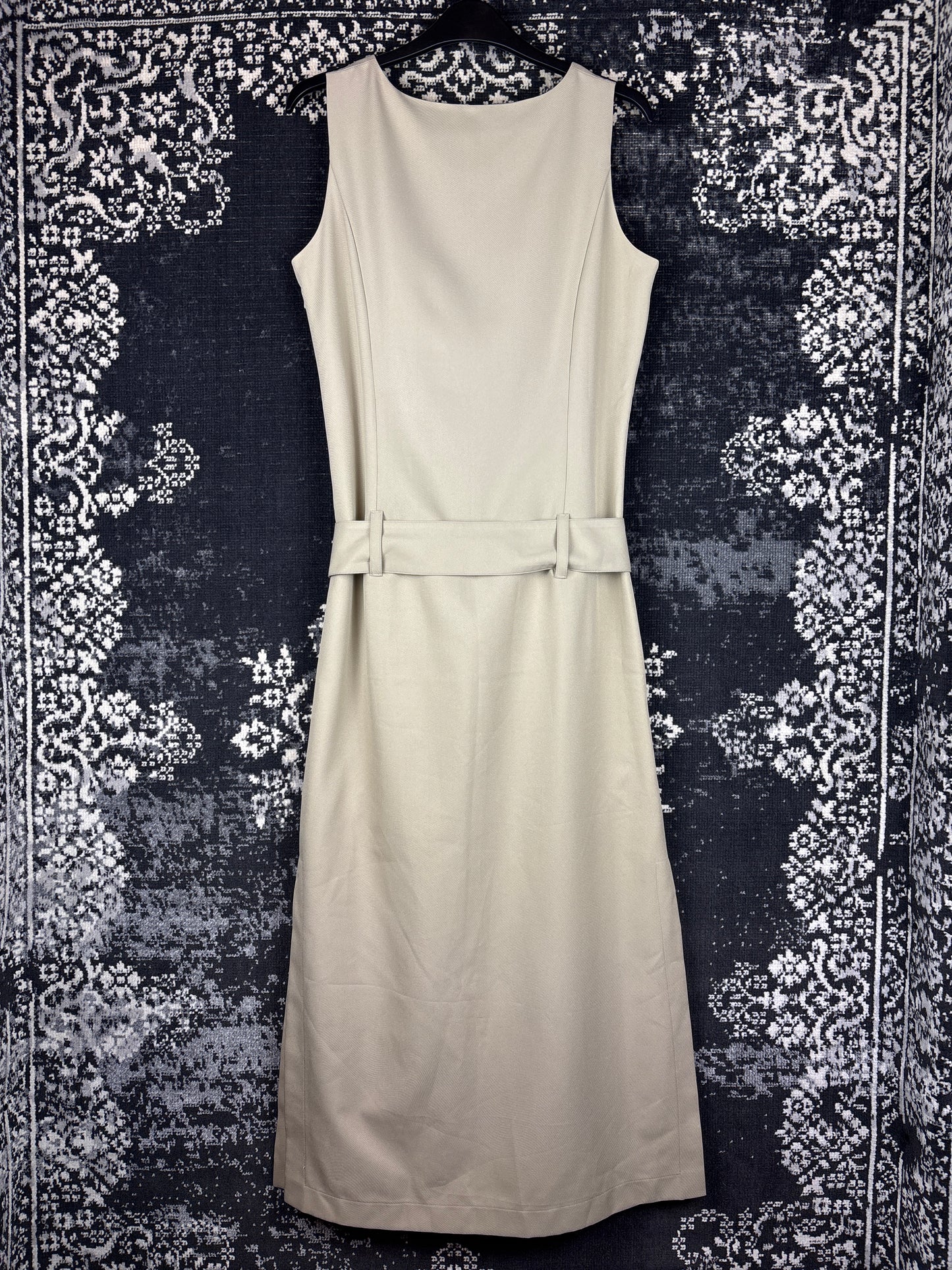 Women's Y2K Style Coffee Brown Long Sleeveless Dress with Belt