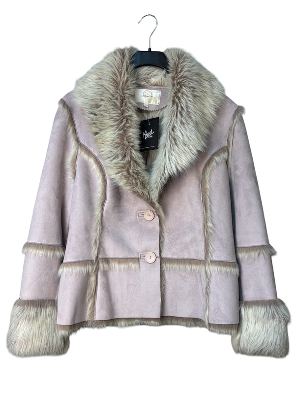 Y2K Faux Fur Trim Suede Jacket