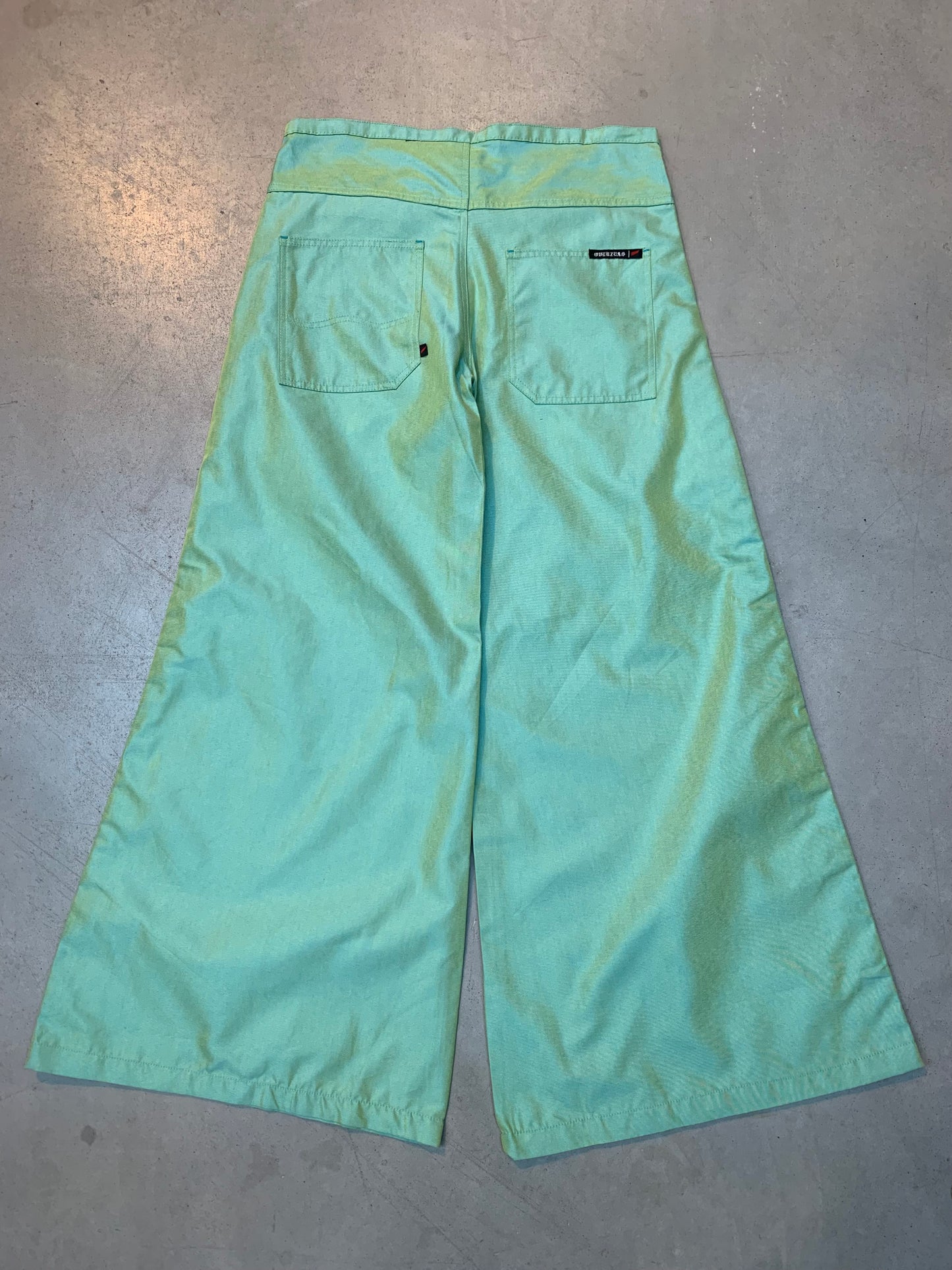 Men's Green Shimmery Wide Leg Trousers
