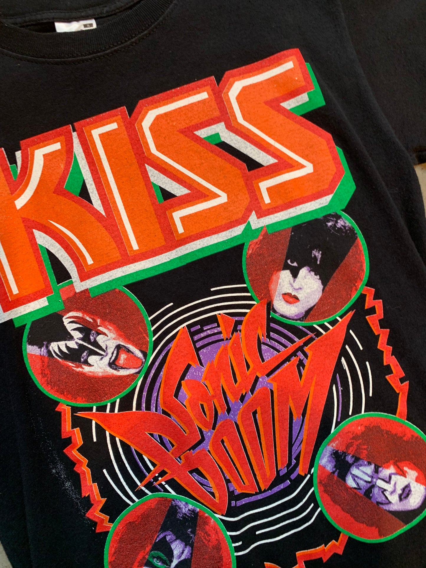Vintage Kiss Sonic Boom Tour Black Graphic T-Shirt