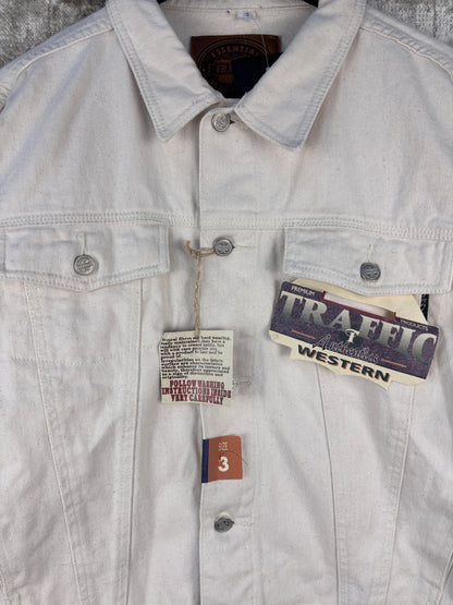 Mens Vintage Traffic Jeanswear Off White Denim Jacket