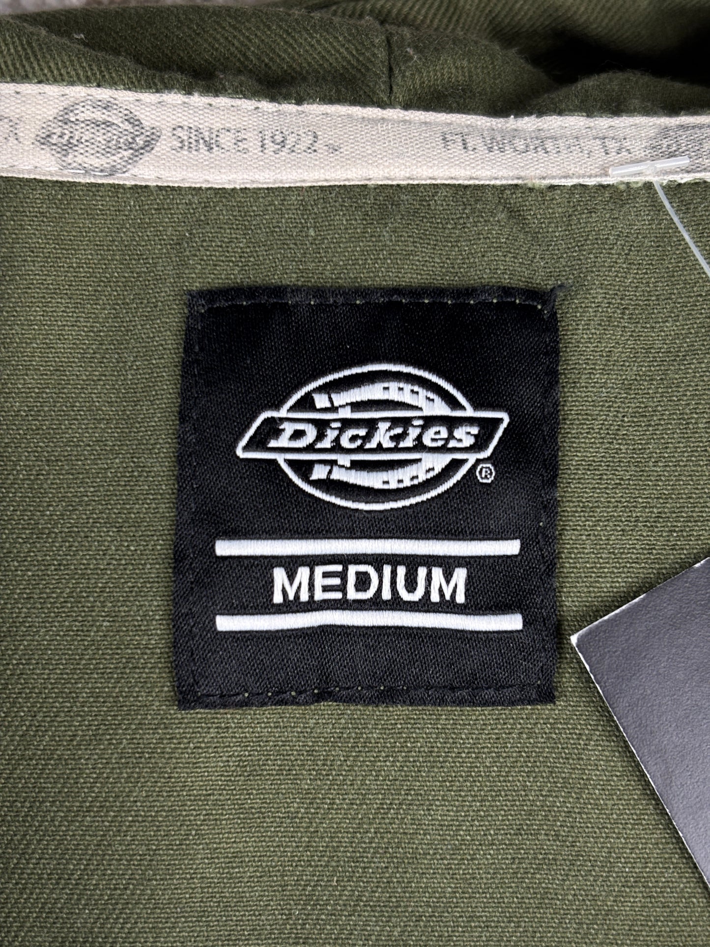 Mens Dickies Olive Green Zip Up Pullover Jacket