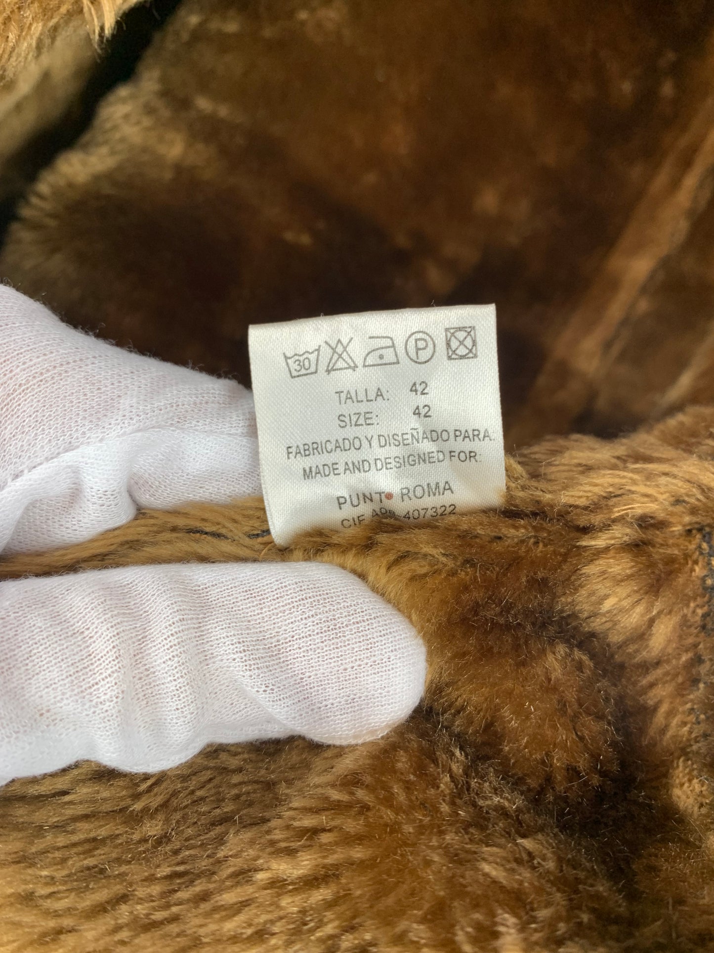 Vintage Punto Roma Faux Suede Shearling Duffle Jacket for Women