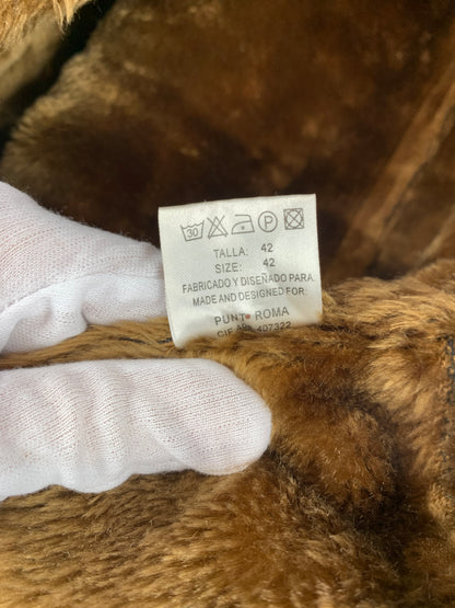 Vintage Punto Roma Faux Suede Shearling Duffle Jacket for Women