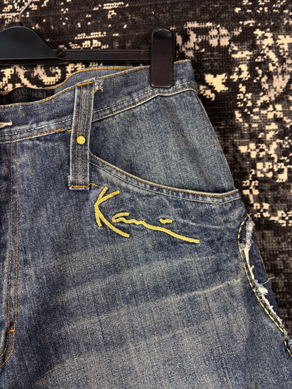 Y2K Vintage Karl Kani Gold Embroidered Jeans