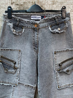 Rima Jeans Y2K Frayed Cargo Capri Jeans