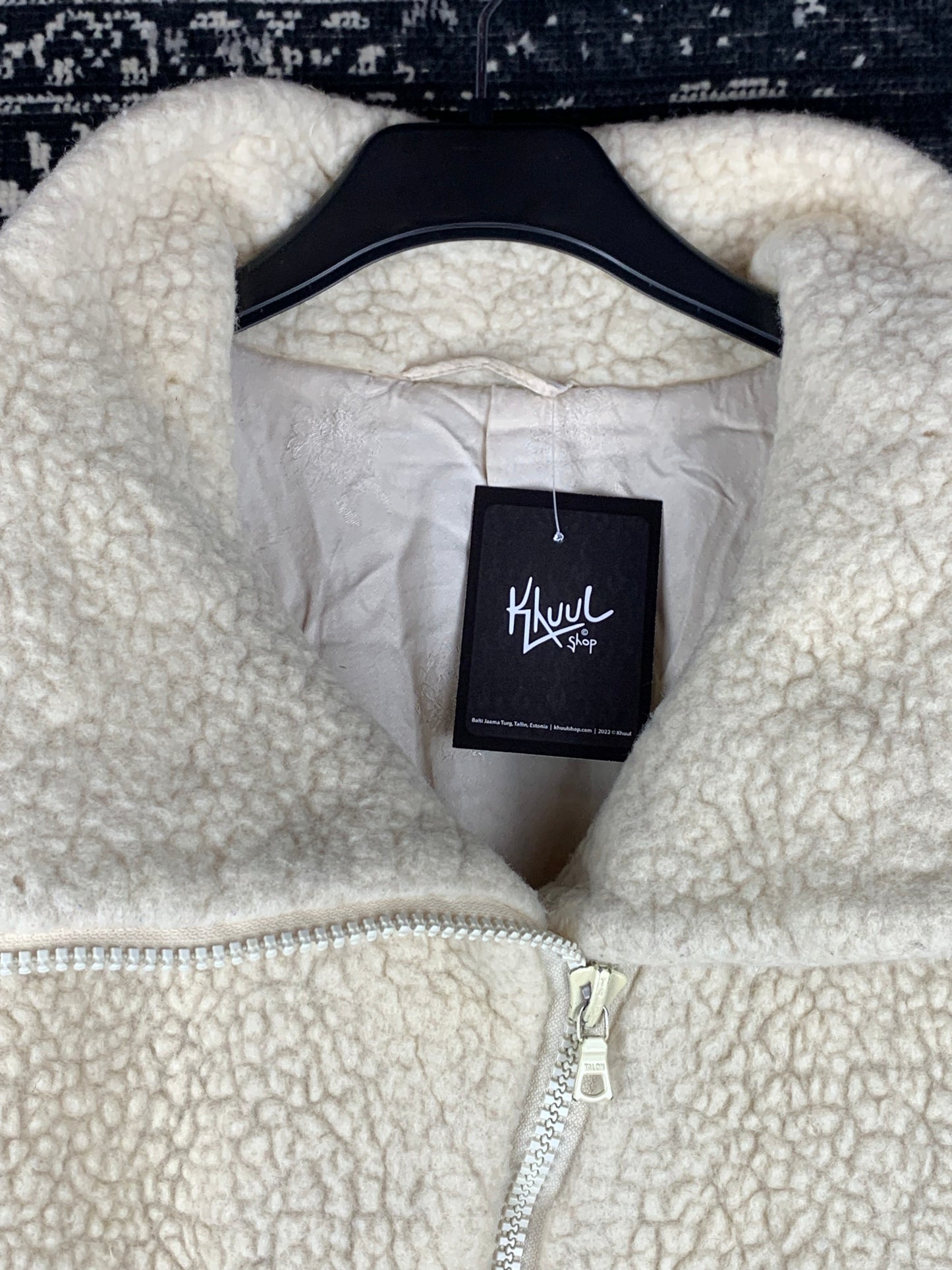 Women's Beige Lamb Wool Zip Jacket by Pallana