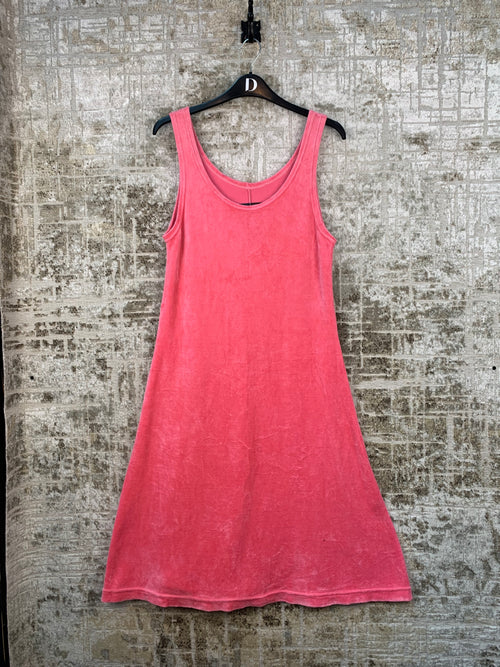 Womens Vintage Pink Velor Sporty Dress