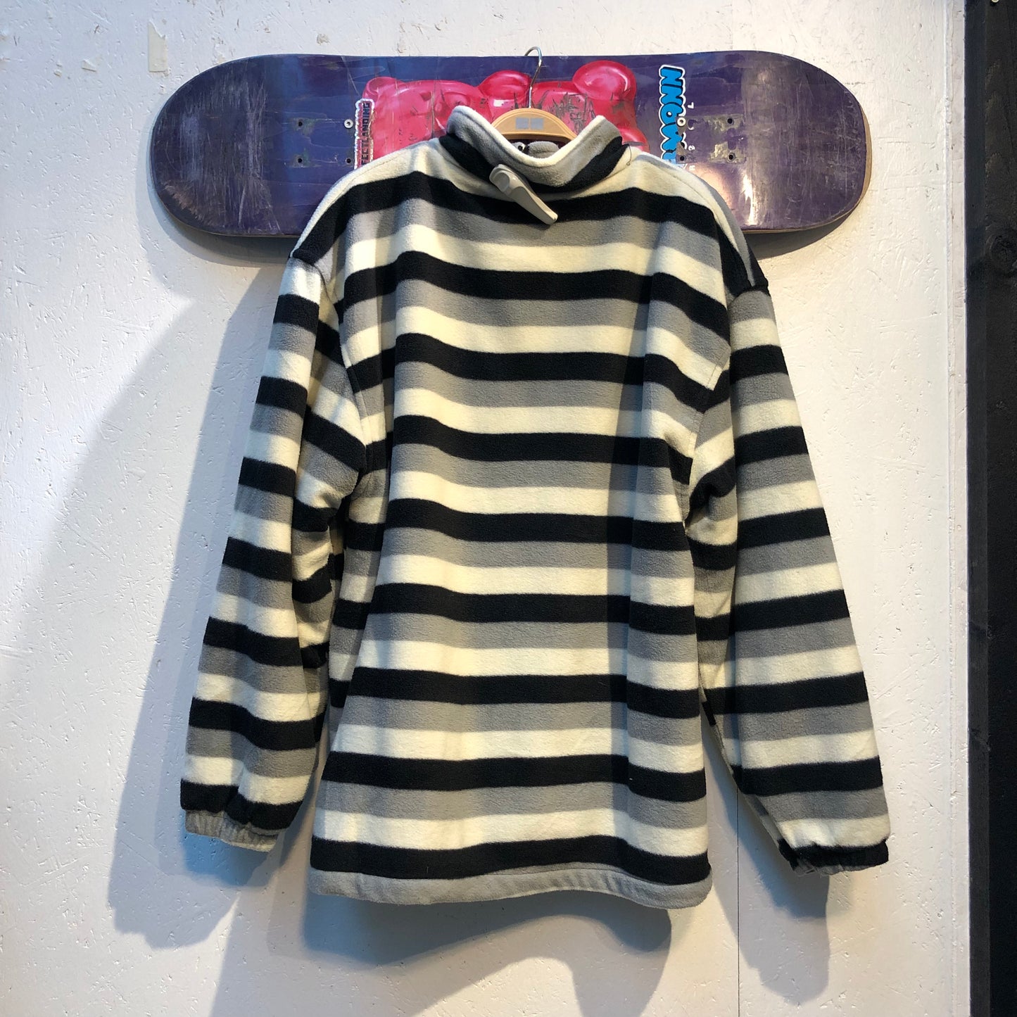 Striped Teddy Zip Up