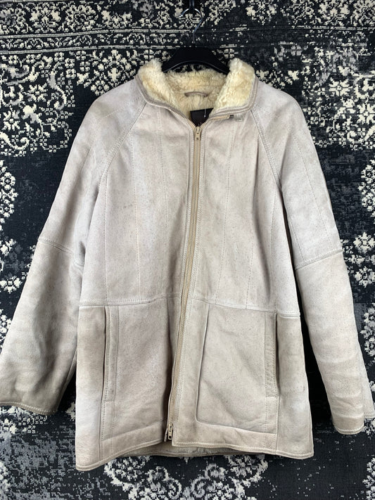 Vintage Beige Lambskin Shearling Coat