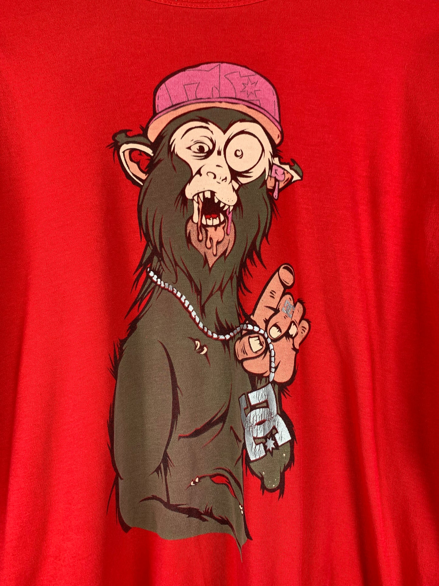 Men's Y2K DC Graphic Red Longsleeve Shirt