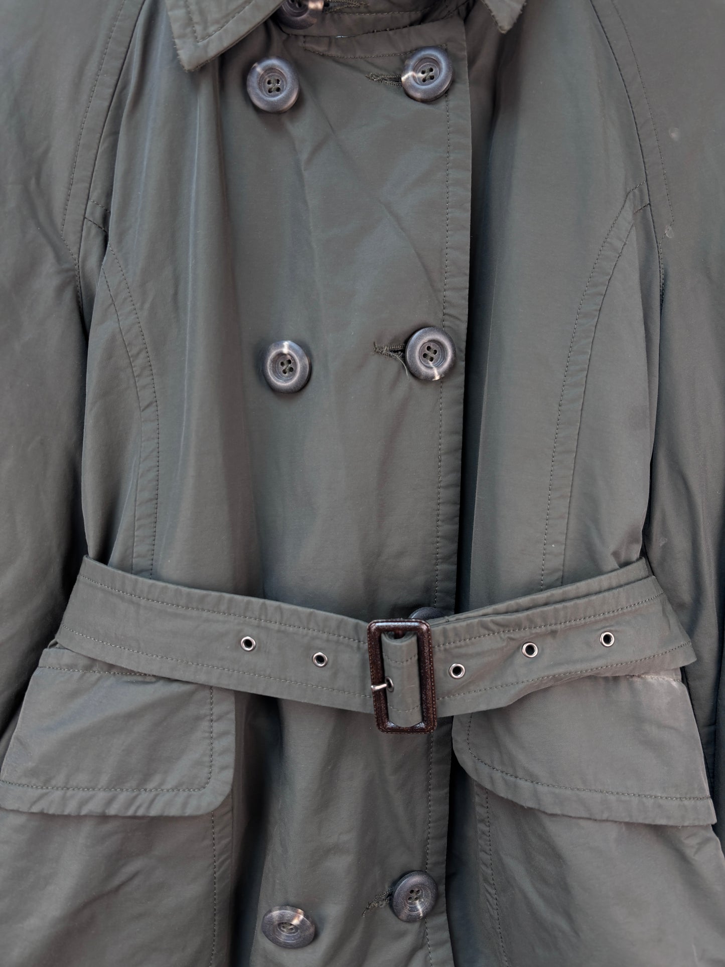 Women's Vintage Green Belted Jacket