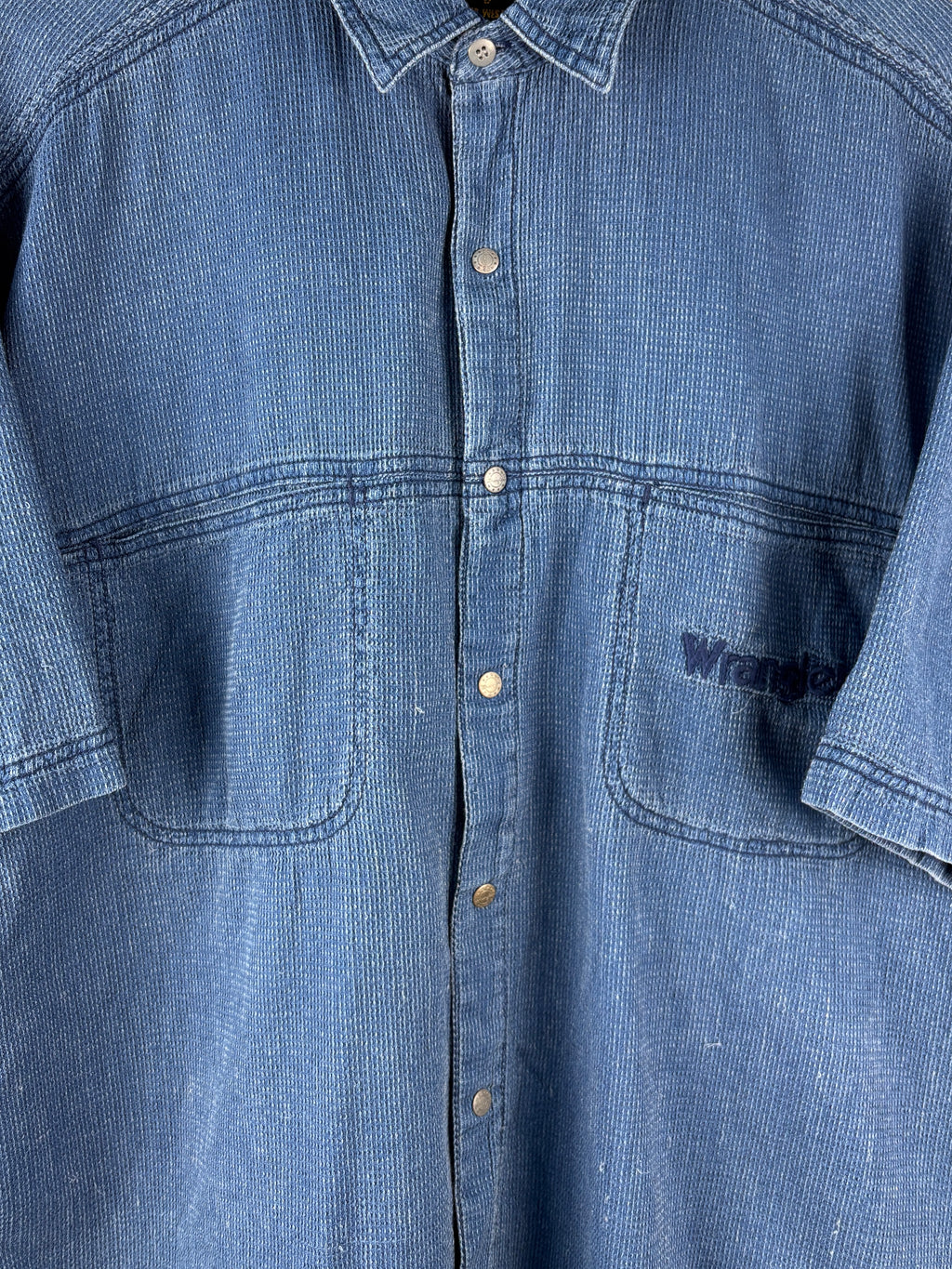 Men's Vintage Wrangler Dark Blue Button-Up