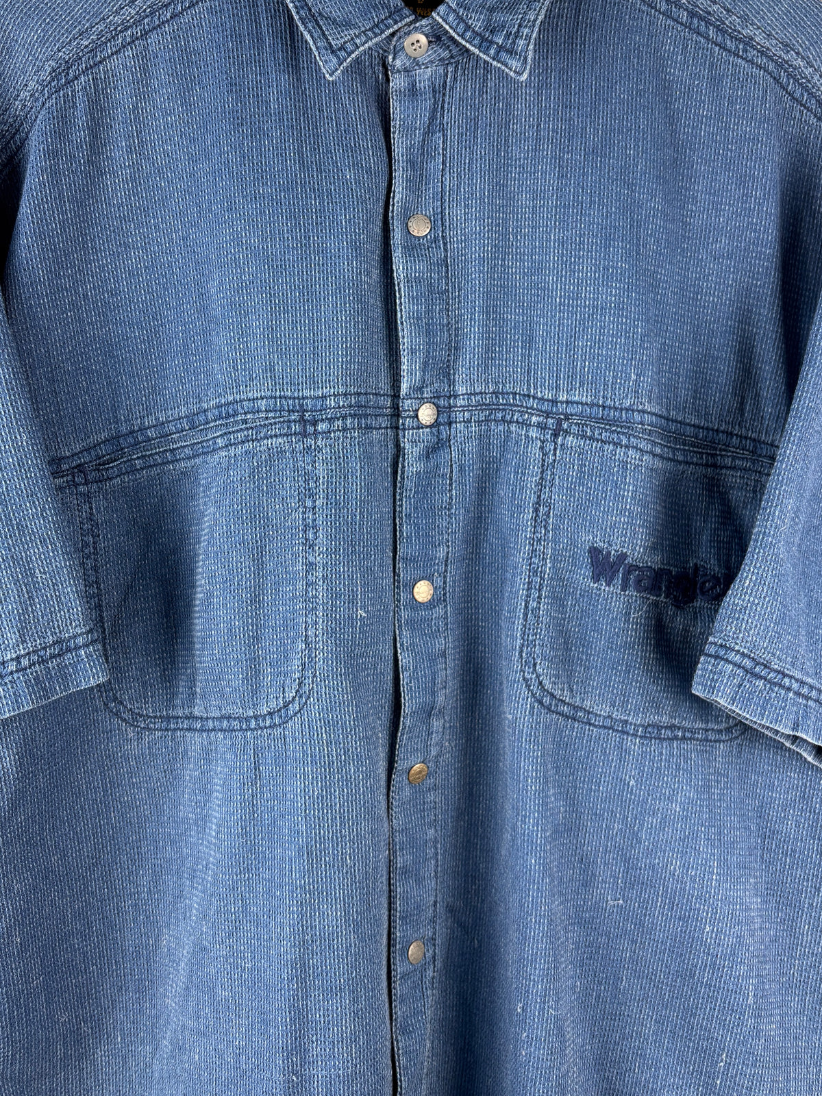 Men's Vintage Wrangler Dark Blue Button-Up