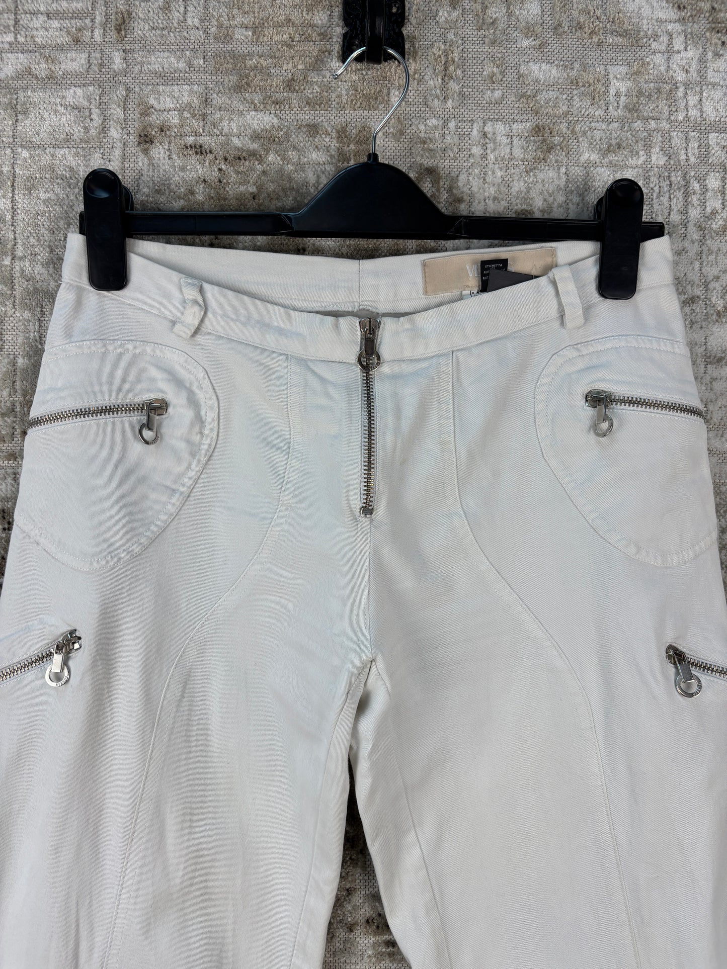 Womens Y2K Versus White Low Rise Jeans