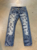Cipo &amp; Baxx Blue Graphic Embroidered Denim Jeans