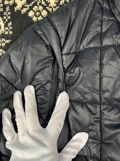 Puma Black Quilted Jacket with Gold Zip Detail