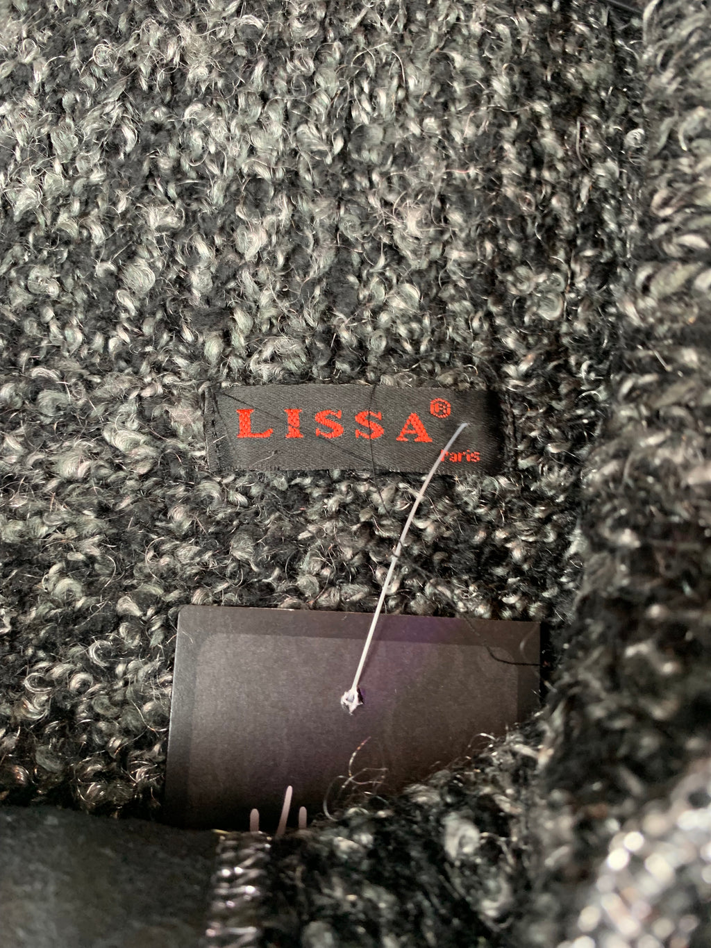 Women's Vintage LISSA Gray Black Knitted Sweater