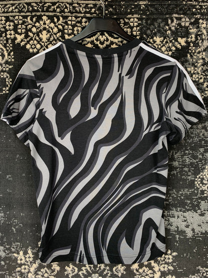 Women's Adidas Originals Black and Grey Patterned T-Shirt