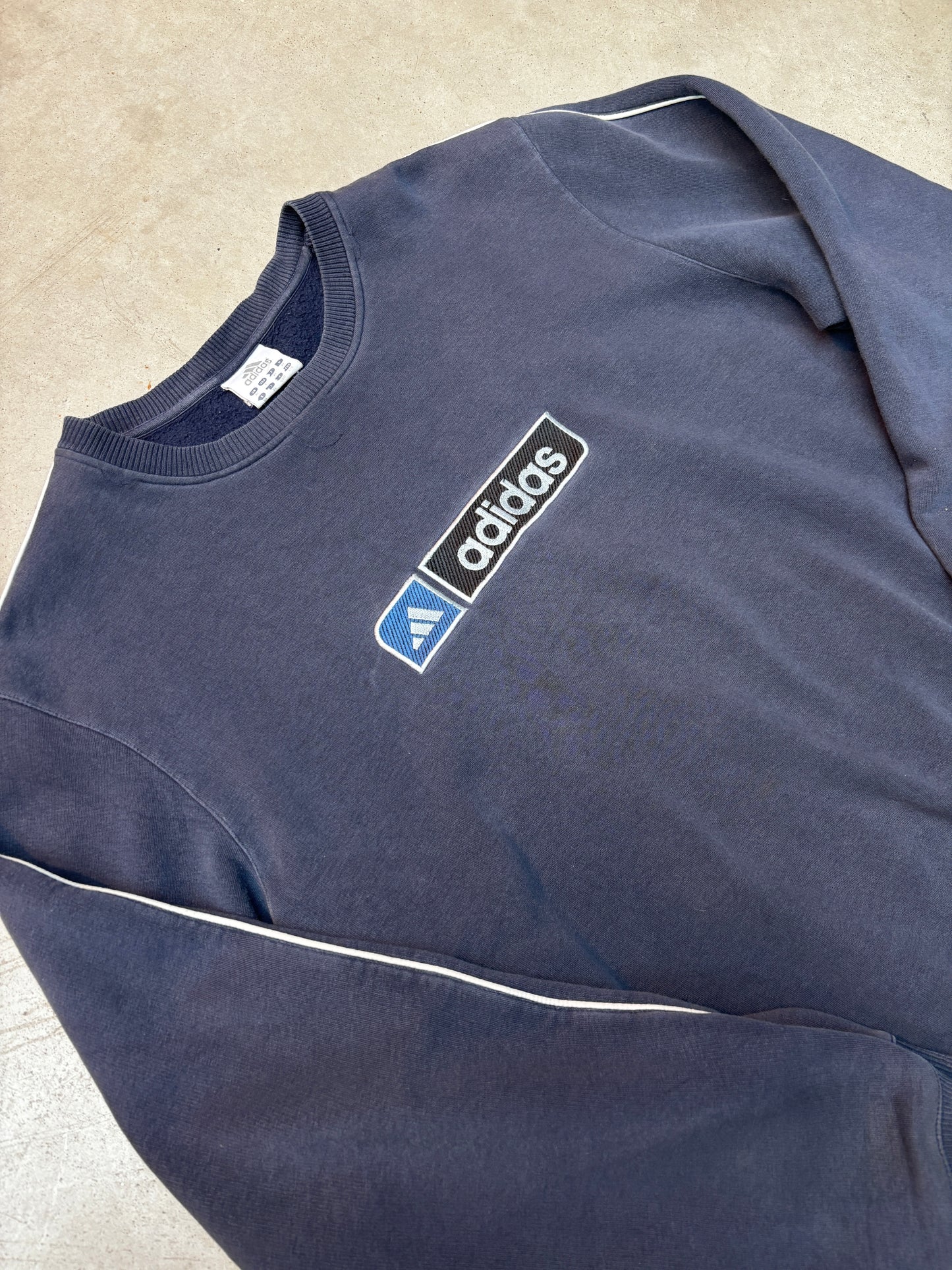 Vintage Adidas Embroidered Gray Logo Sweatshirt
