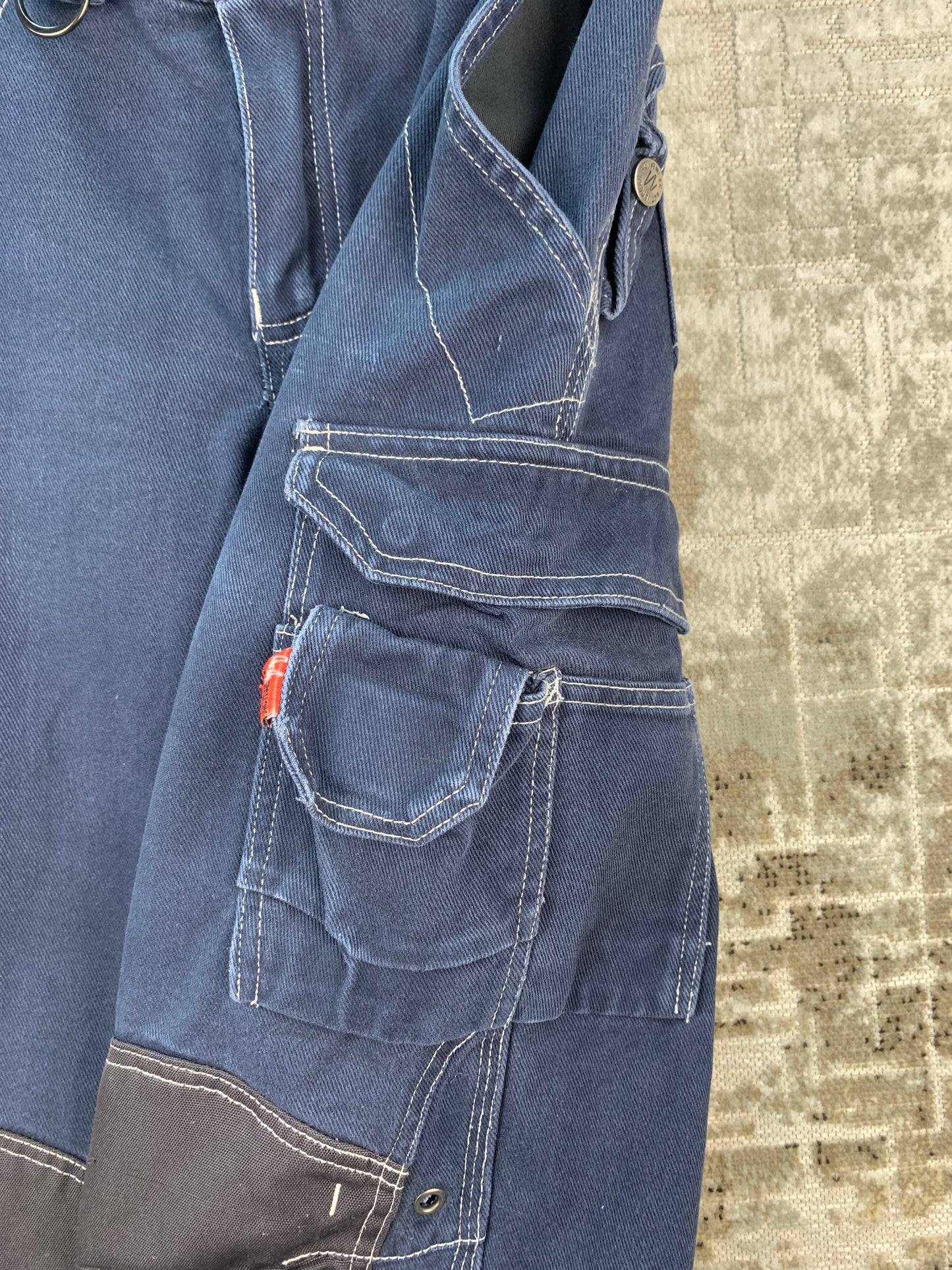 ACTIVE WEAR Mens Cargo Navy Blue Jean Shorts
