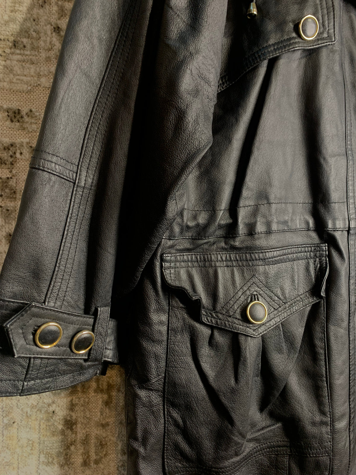Yippie Company Fur Collar Leather Parka