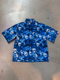 RIPZONE Blue Skull Print Short Sleeve Shirt