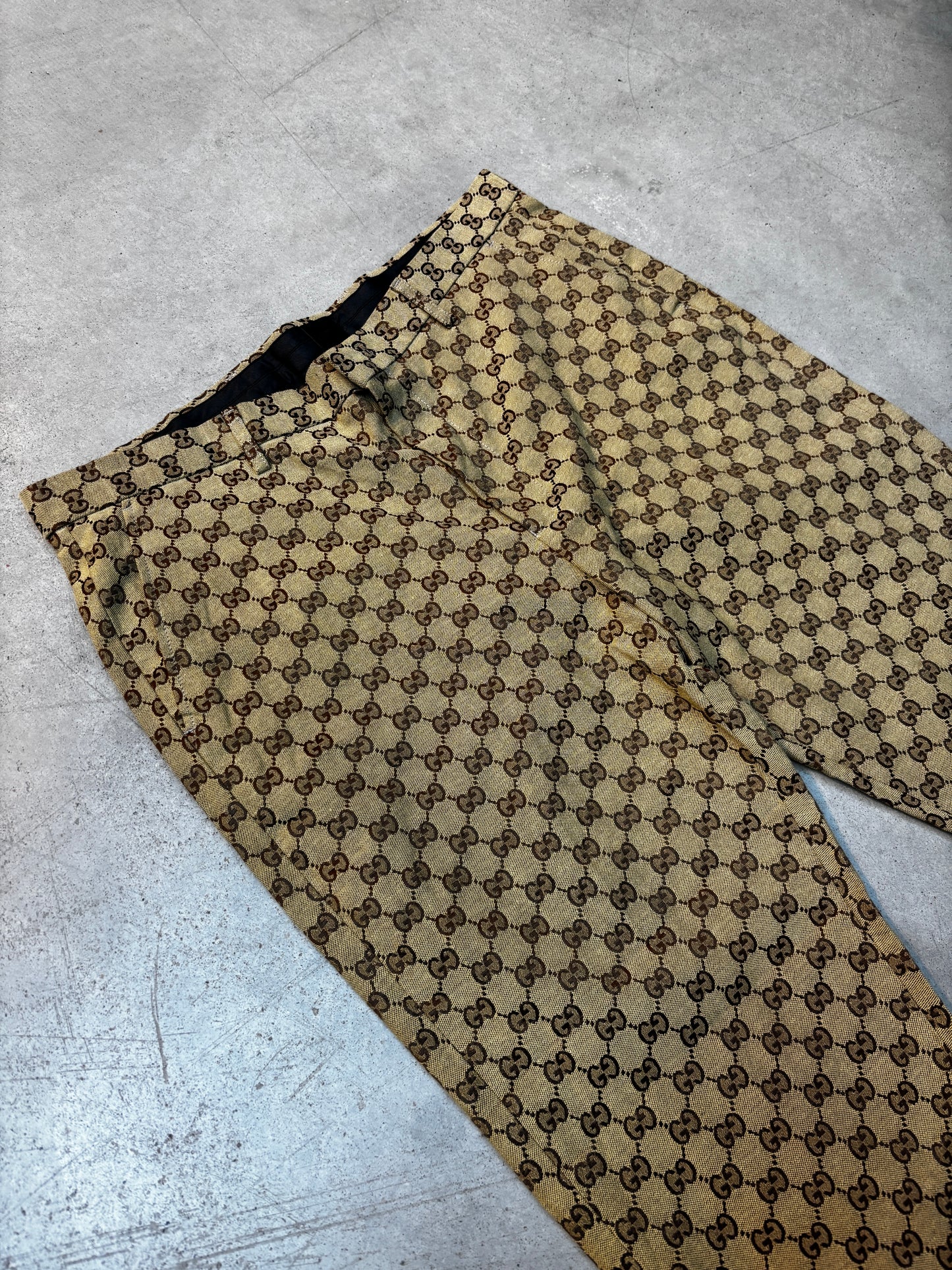 Gucci GG Monogram Beige Pants Men's XL