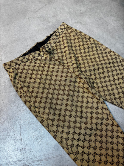 Gucci GG Monogram Beige Pants Men's XL